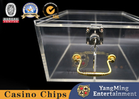 Baccarat Texas Hold'Em Poker Two Grid Acrylic Locked Casino Chips Box