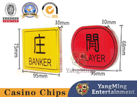 High Transparent Acrylic Marker Button Baccarat Table Top Positioning Brand Red And Yellow 1 Pair 2