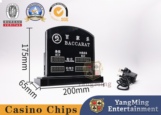 LED Lights Electronic Acrylic Baccarat Poker Chips Display