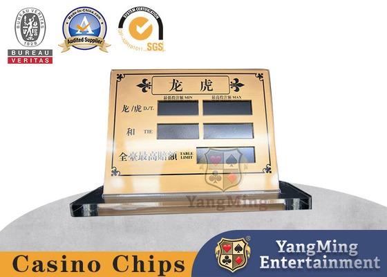 Translucent Acrylic Gold Baccarat Poker Casino Betting Display Card